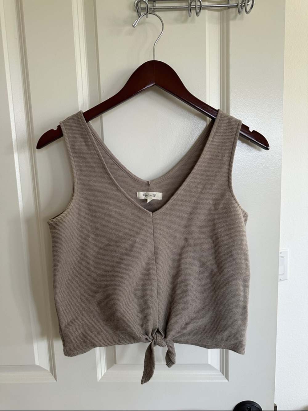 Madewell crop neutral textured tank top